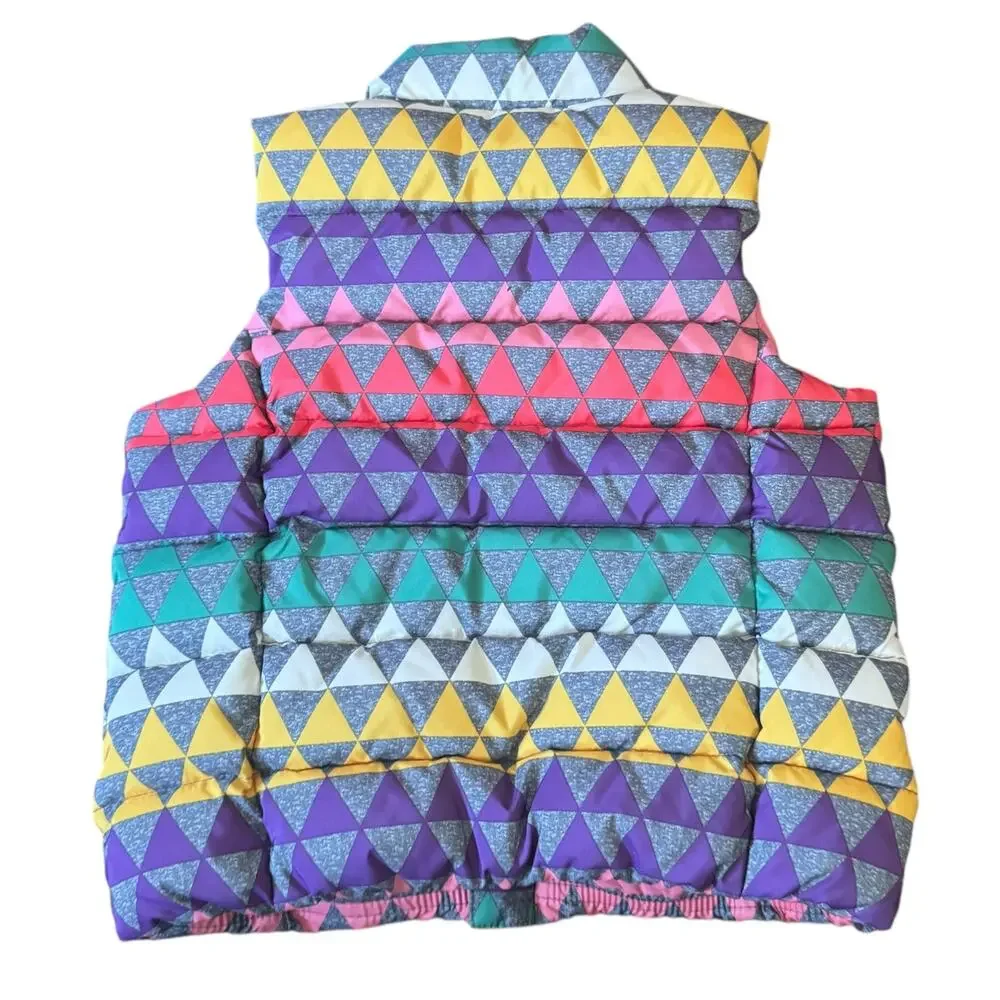 Baby GAP Quilted Puffer Vest Colorful Graphic Pattern Funnel Neck Full 4 Years